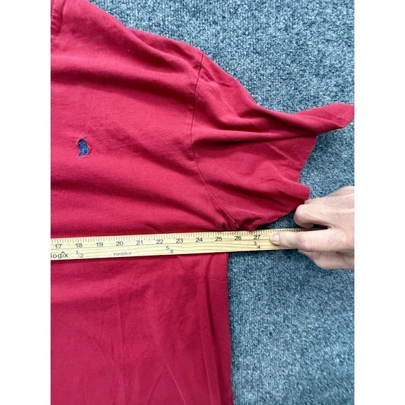 Polo Ralph Lauren V-Neck T-Shirt Mens XXL Red Short Sleeve Cotton Pony Logo - Picture 4 of 6